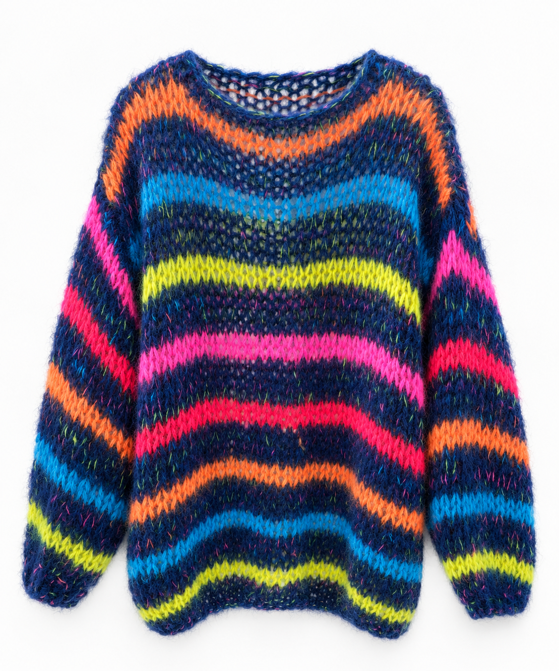 Rainbow Roundneck Mohair Sweater